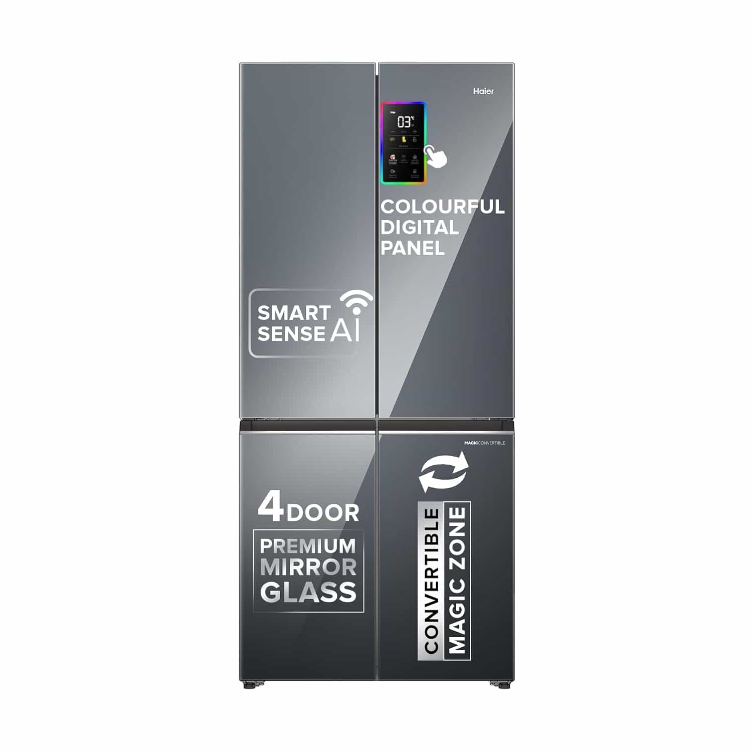 HRB-600KGU1-(BLACK GLASS)(520 LTRS)(3 STAR)(FRENCH DOOR)(BC11KW000)-REF-SIDE BY SIDE-HAIER 