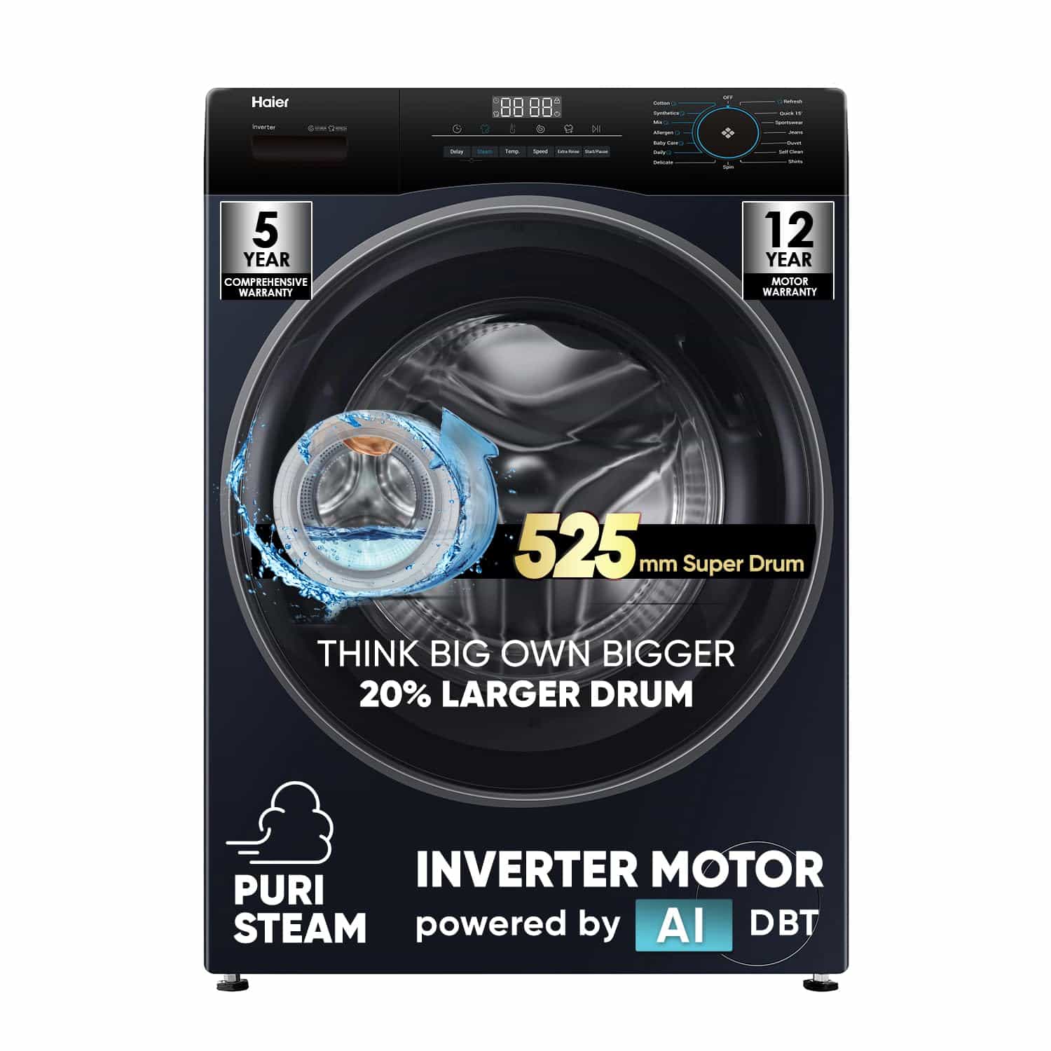 HWM80-IM12929EBK-(8.0 KG)(BLACK)(5 STAR)(1200 RPM)-W\M-FL-HAIER